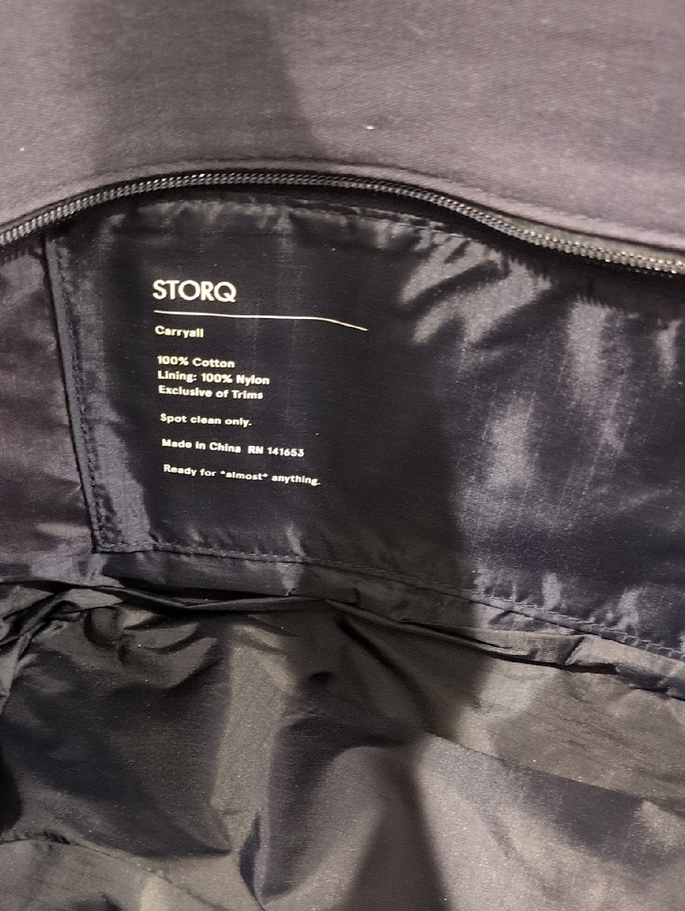Storq Carryall Canvas Navy & Cream Diaper Bag - Picture 3 of 14